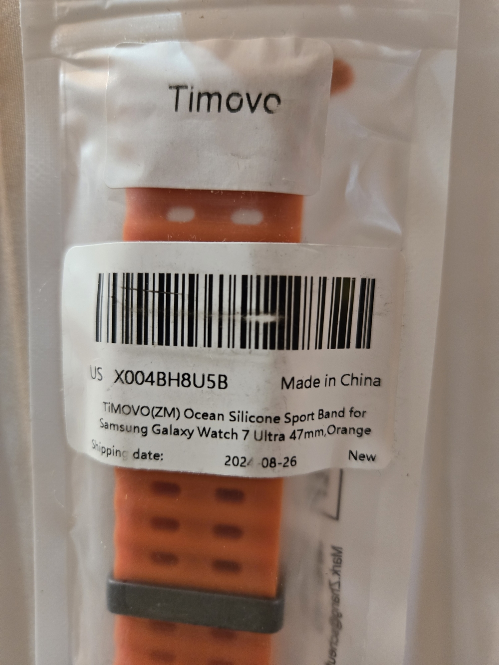 Timovo Orange Silicone Sport Band - Samsung Galaxy Watch 7 Ultra